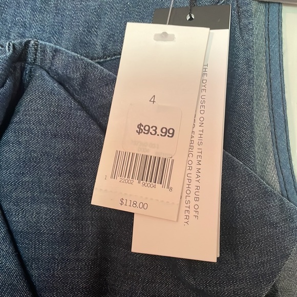 Denim knee length sleeveless summer dress - Picture 3 of 4